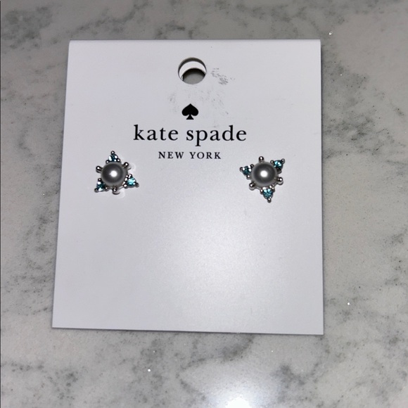 Kate Spade Silver Star Pearl Earrings - Picture 2 of 2